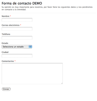 formulario de contacto