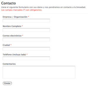 formulario contacto